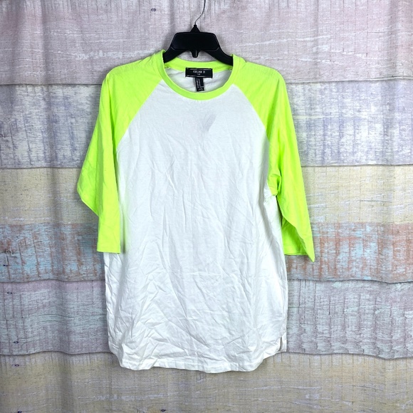 Forever 21 Shirts Forever 2 Men Neon Green Raglan Baseball Tshirt Poshmark